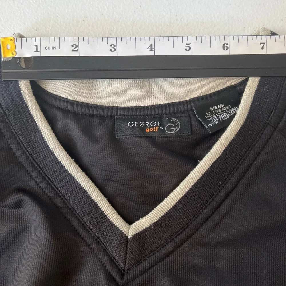 George Golf Sweatshirt Windbreaker Men’s XL Black V-Neck Retro Style Pullover